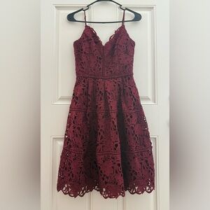 Adelyn Rae fit and flare lace dress